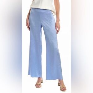 NWT $395 Vince Satin Blue Wide-Leg Women's Pants Size M